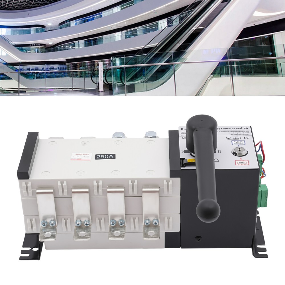 Automatic Industrial Transfer Switch 250A 4P 110V Grid to Solar AC Generator.