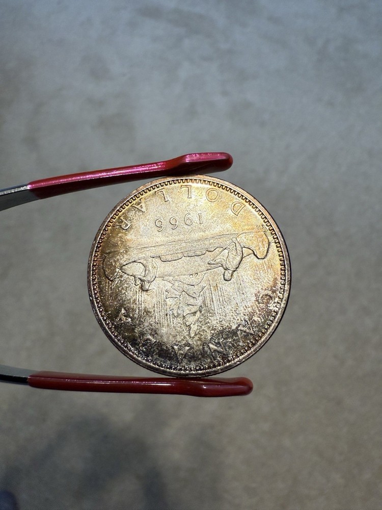 1966 Canada $1 Silver Dollar Coin - Toned Gem