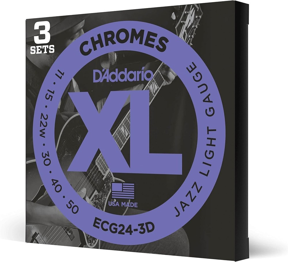 D'Addario Chromes Flat Wound Jazz Light Strings-