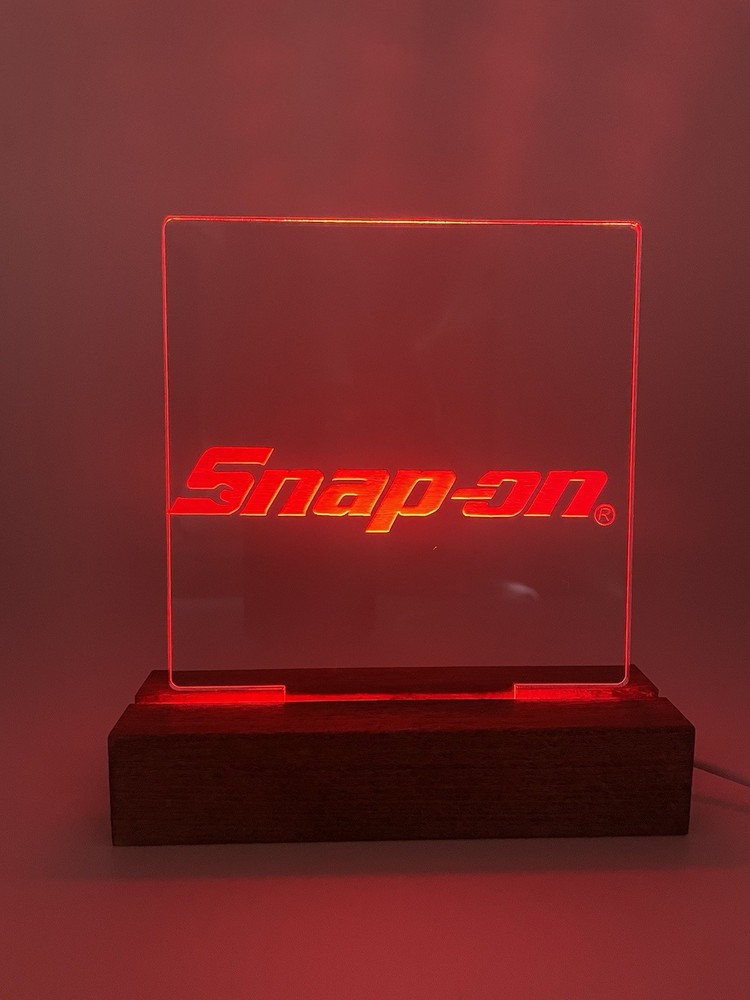 SNAP-ON TOOL BOX LOGO EMBLEM LED Sign With Base