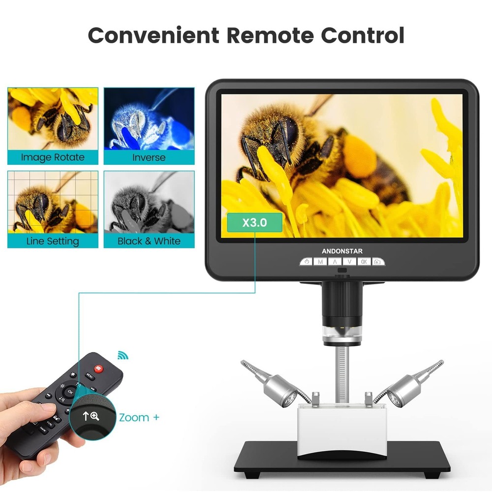 Andonstar 10.1 Inch HDMI Digital Microscope AD207S-10, Soldering Microscope, ...