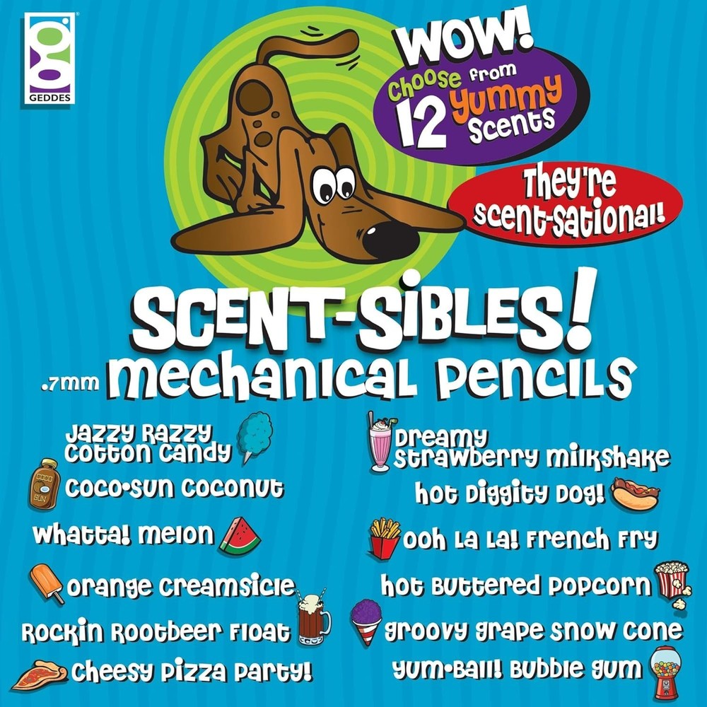 Assorted Scented Pencil Grip Mechanical Pencils - 96 Pack