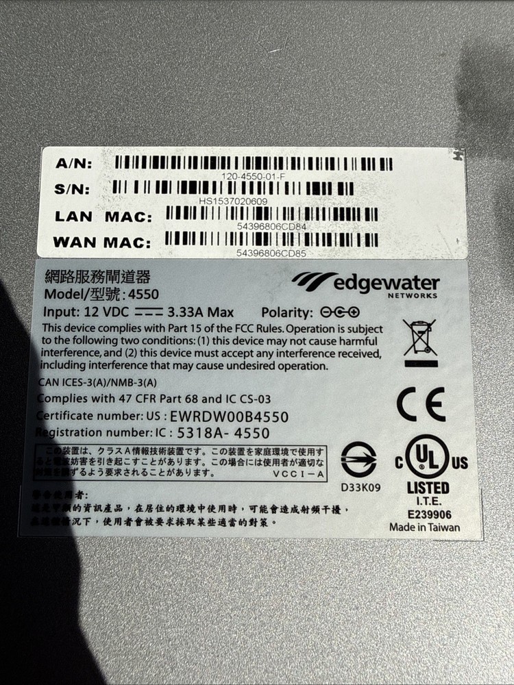 Edgewater Networks 4550 Series Used