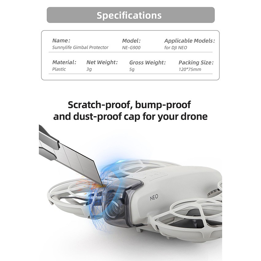 For DJI NEO Lens Protective Cap Quick Release Gimbal Protective Cover Drop Proof