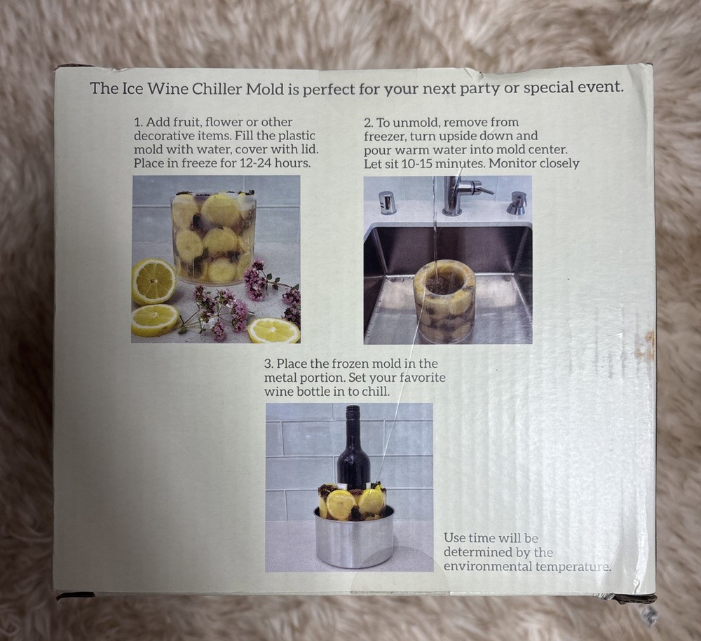 MFR Studio Elegant Wine Chiller Ice Mold Gift Set NIB