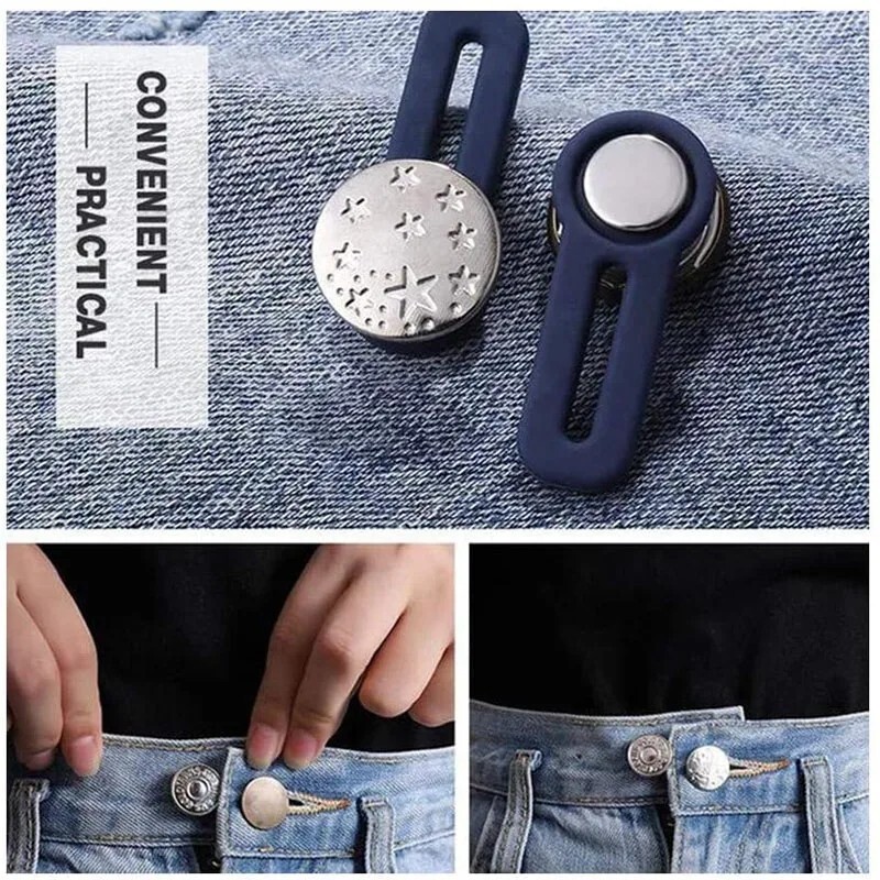 4PCS Expander Button Pants Waist Extender Metal Adjustable Retractable For Jeans