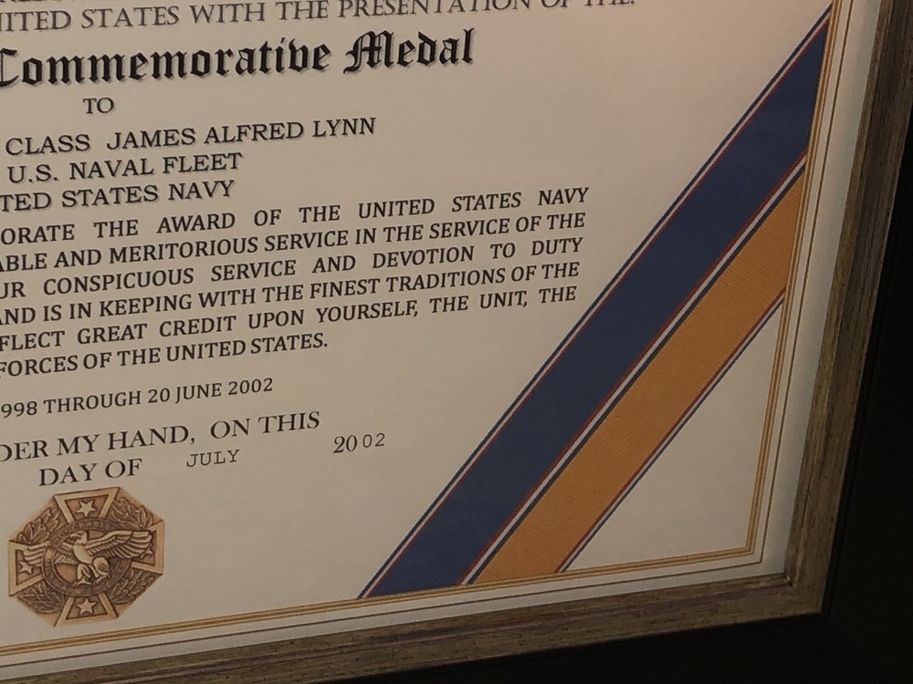 U.S. NAVY COMMEMORATIVE MEDAL CERTIFICATE ~ Type 1