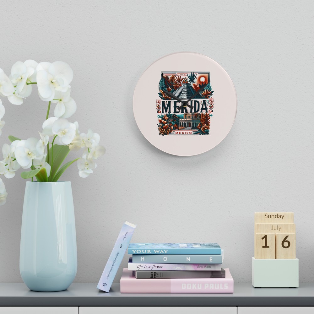 Merida Mexico Wall Clock (Acrylic)