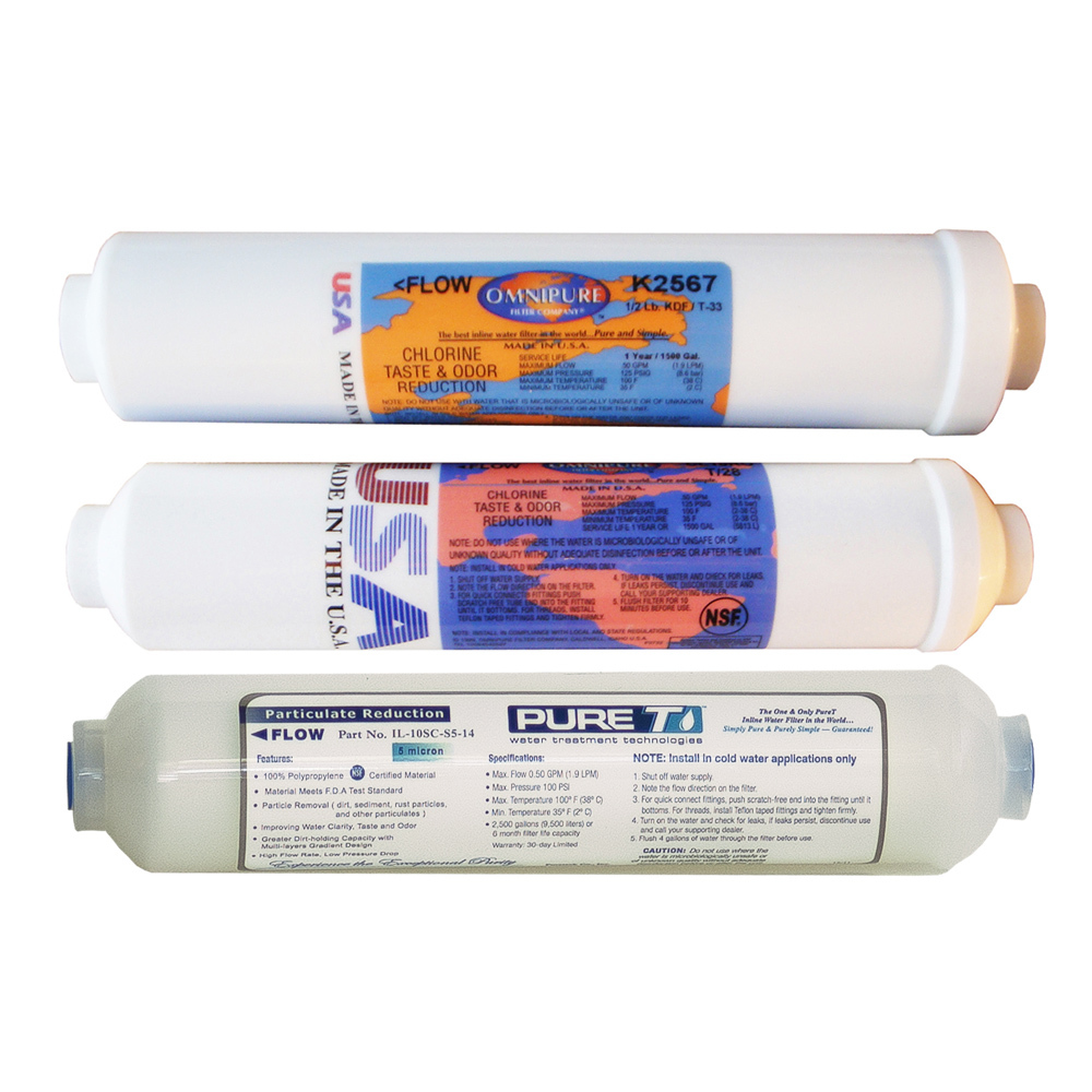 3pcs replacement filter set for portable Reverse Osmosis Systems with KDF filter