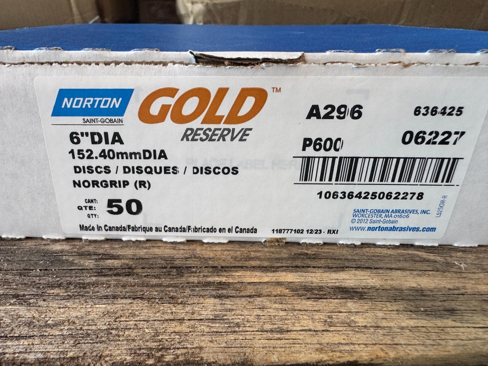 Disc, 6" Gripon-DSC A296 600 Grit