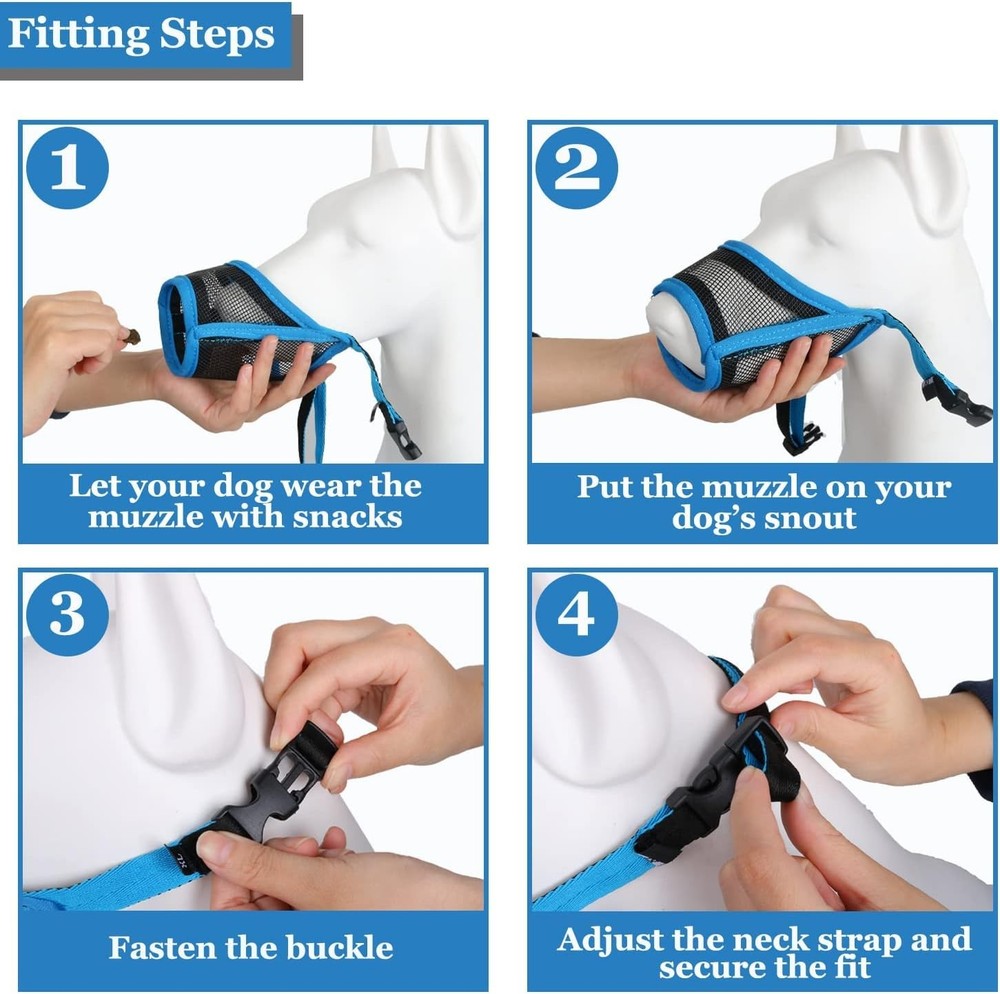 Dog Muzzle Mesh Muzzle Small Medium Dogs Soft Mouth Cover to Prevent Biting