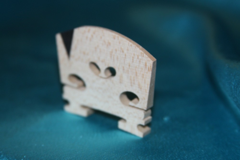 Fine Quality Fitted Flamed Maple Bridge w/"E" Insert by Teller,4/4 Size,MPN 5408