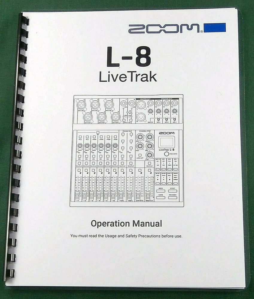 Zoom L8 Operation Manual: Full Color & Protective Covers!