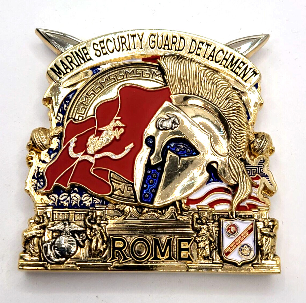USMC MSG Marine Security Guard Detachment Rome, Italy Challenge Coin