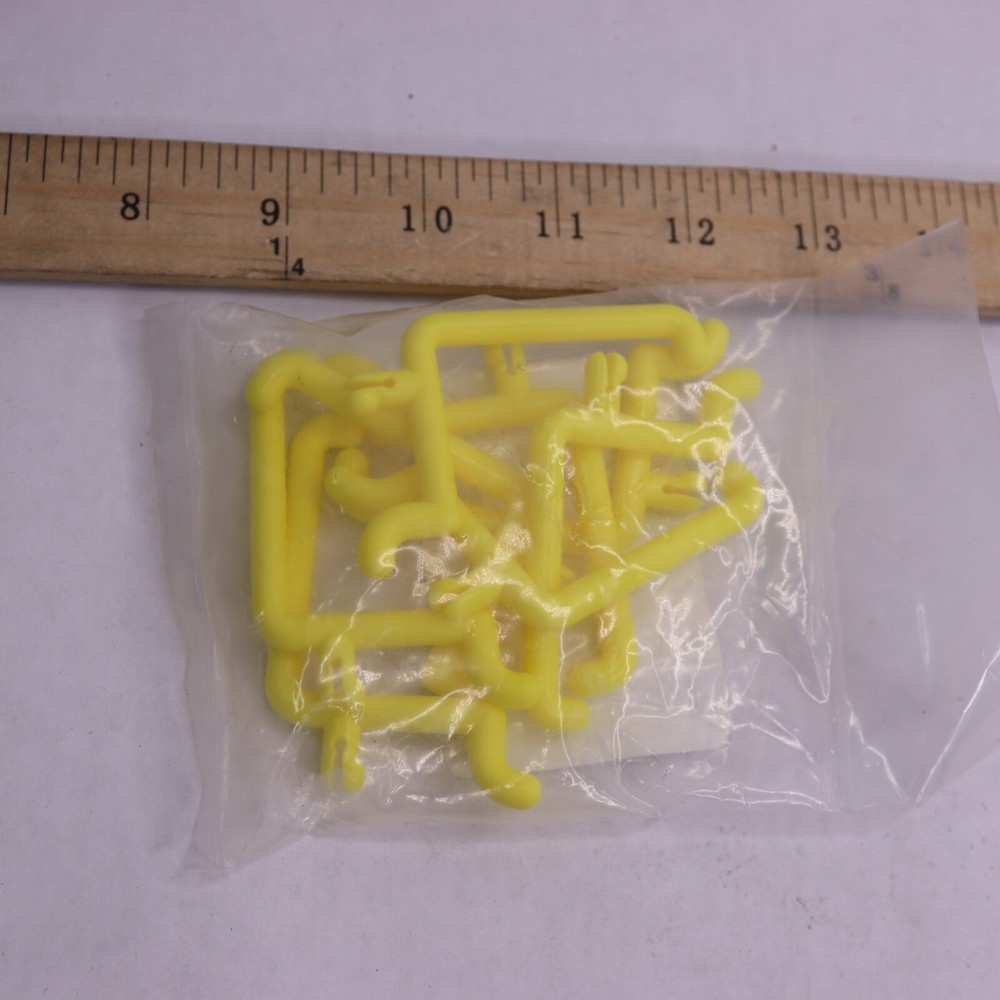 (8-Pk) Functionaire Single Rod Locking Pegboard Hook Yellow FH4-2