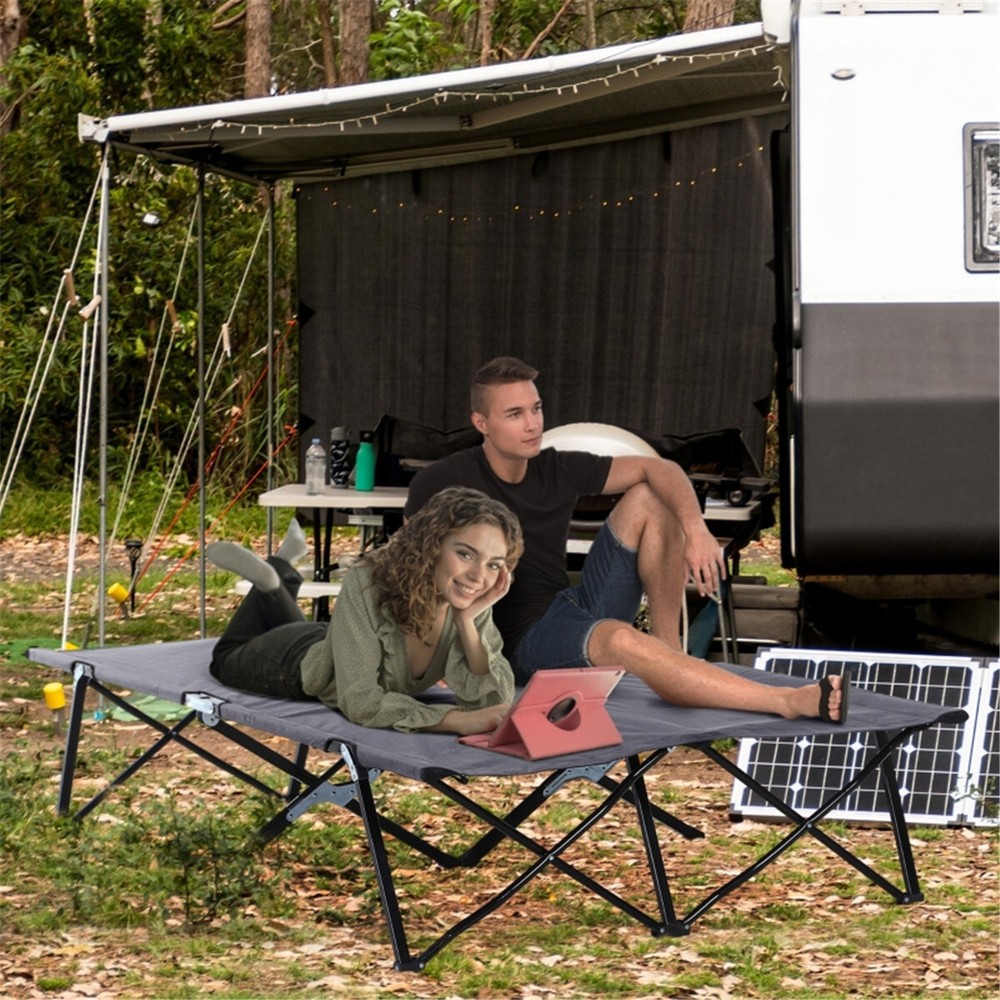 Folding Camping Chairs Camping Cot Gray