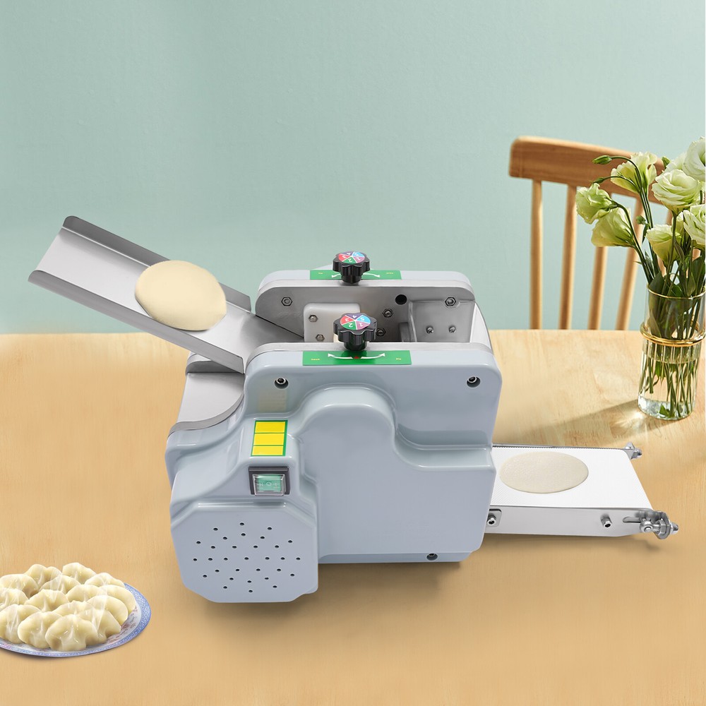 110V Automatic Dumpling Skin Machine Dumpling Wrapper Maker 60 Pieces/Min Silver