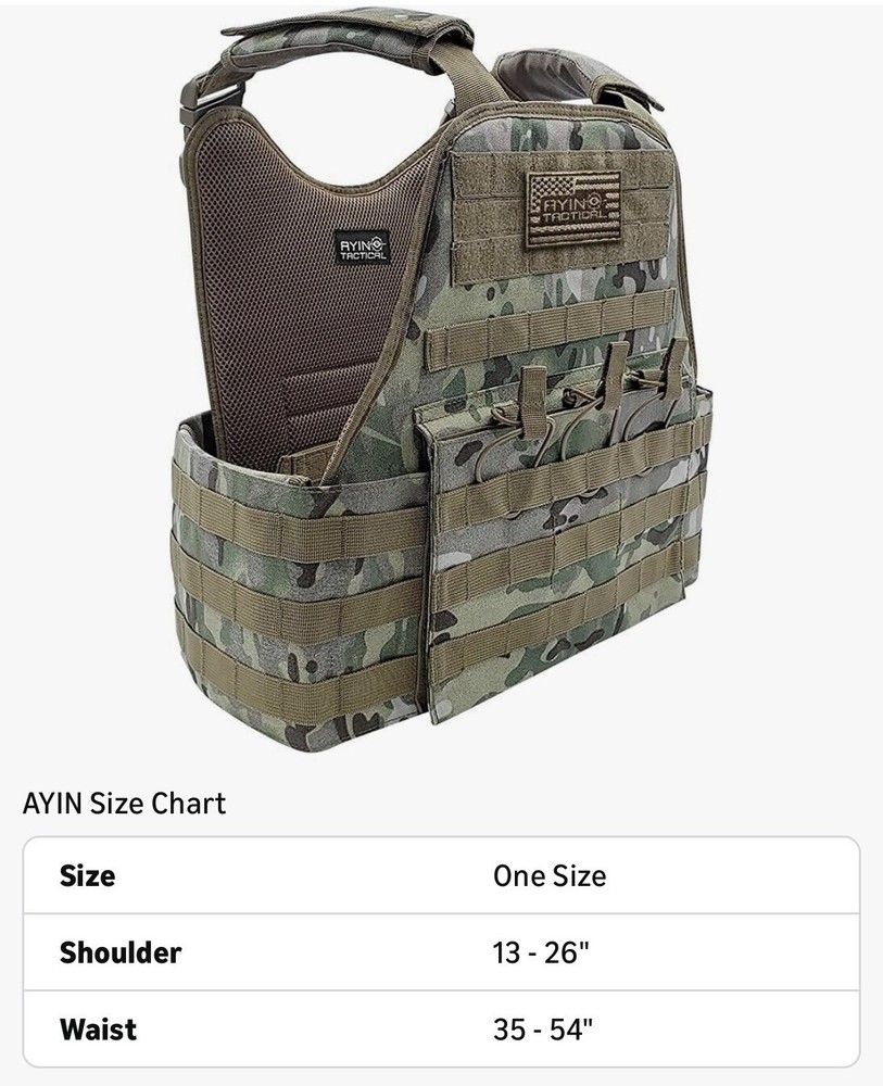 AYIN MOLLE Breathable Outdoor Vest with Hook and Loop attachment points