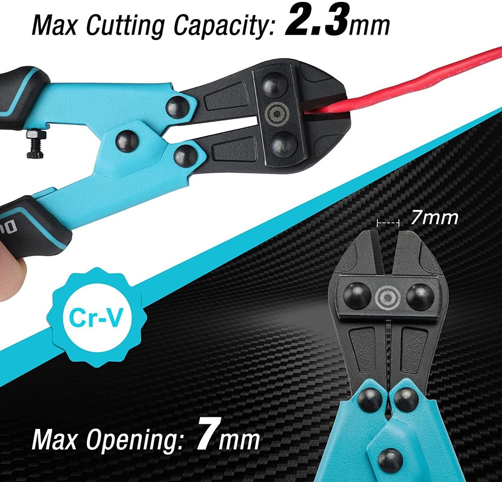DURATECH 8-inch Mini Bolt Cutter Bi-Material Ergonomic Handle Grip Security Lock