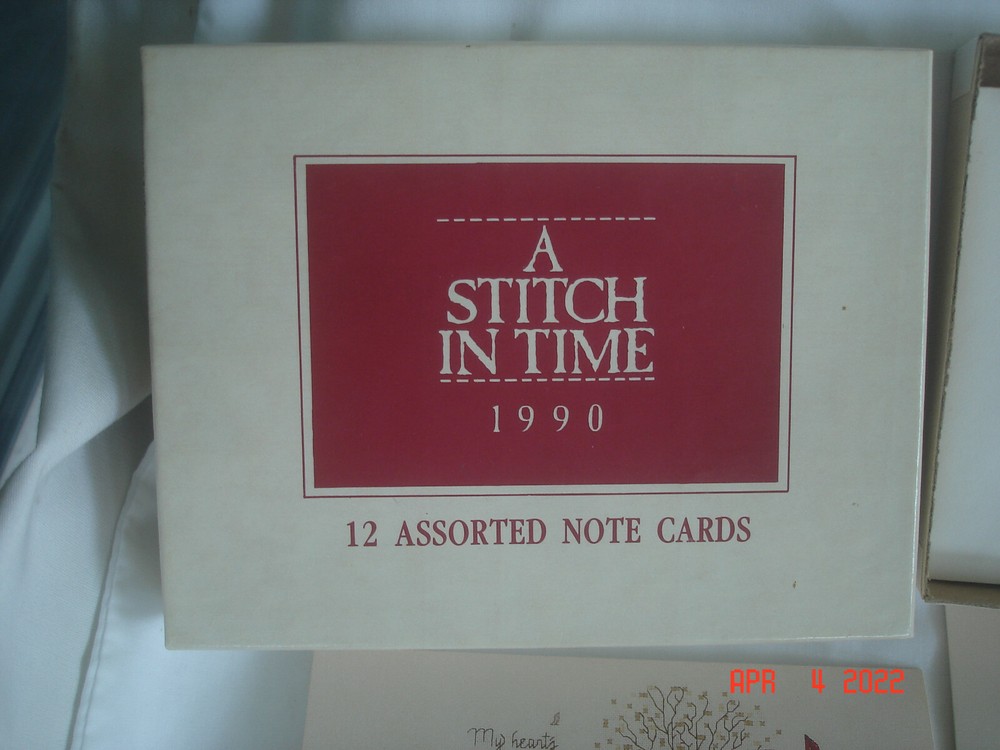 1990 BOXED LOT 11 A Stitch in Time ASSORTED NOTE CARDS & ENV Needlepoint Designs