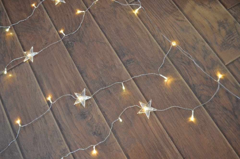 4 Strands LED Christmas Wedding String Lights,Stars,4 ft x 4 ft Window Drape
