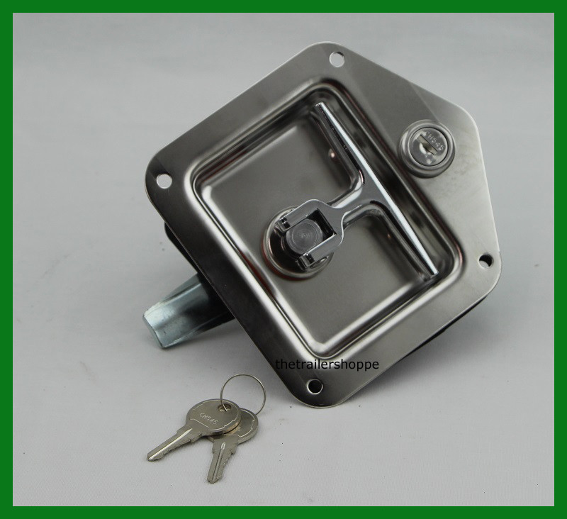 Stainless Steel Replacement T-Handle Latch with Mounting Holes with Lock & Keys