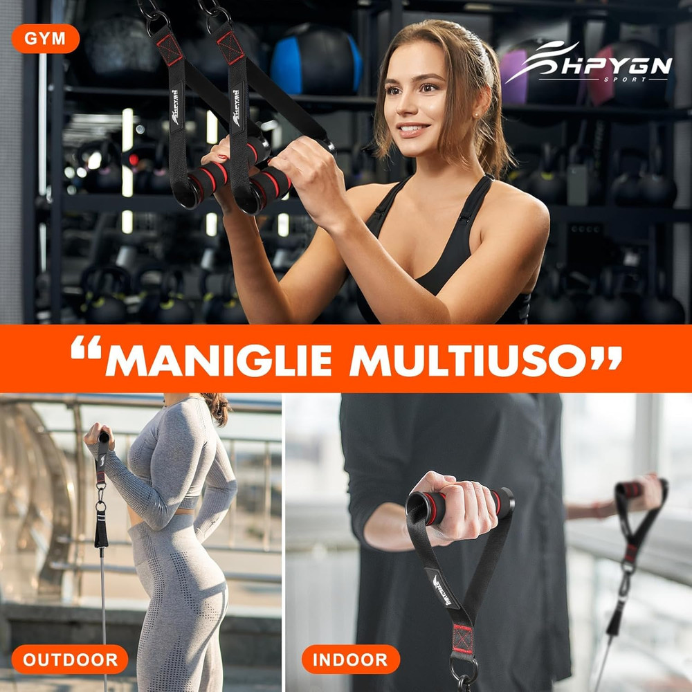 Exercise Handles, Replacement Cable Machine Attachments for Home Gym