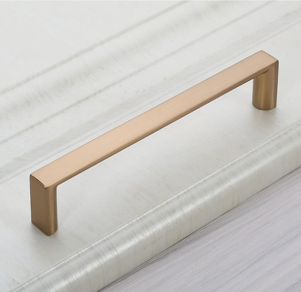 10 Pack 5 Inch (128mm) Cabinet Pulls Square Champagne Bronze