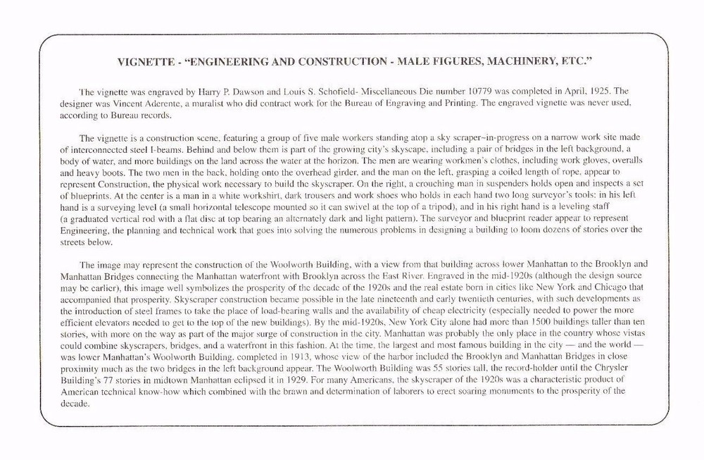 BEP Souvenir Card B241 Engineering & Construction April 2000 w/Envelope