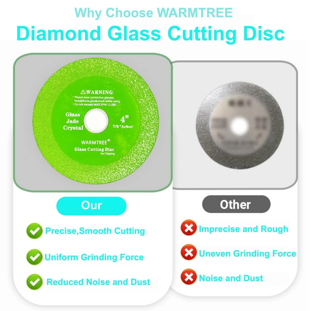 5 pcs Glass Cutting Disc for Angle Grinder, 4" X 7/8”Ceramic Tile Cutter Blad...