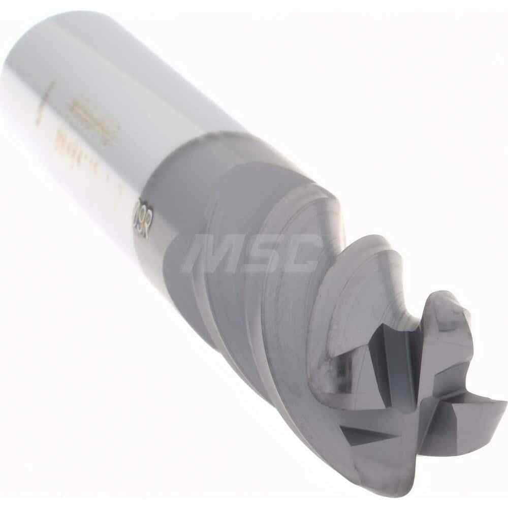Accupro 1/2" Diam 4 Flute Single End Solid Carbide 0.09" Corner Radius End Mi...
