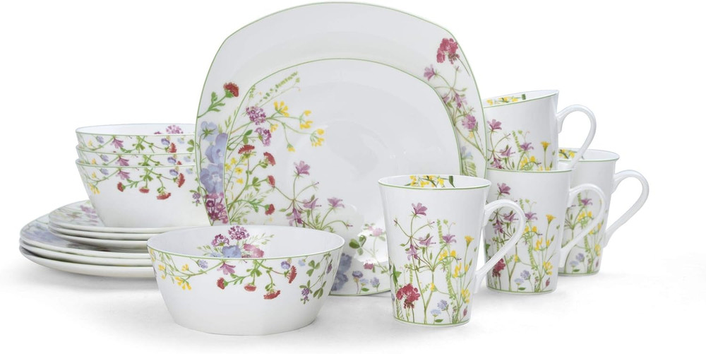 Wildflower Garden 16-Piece Dinnerware Set, Service for 4
