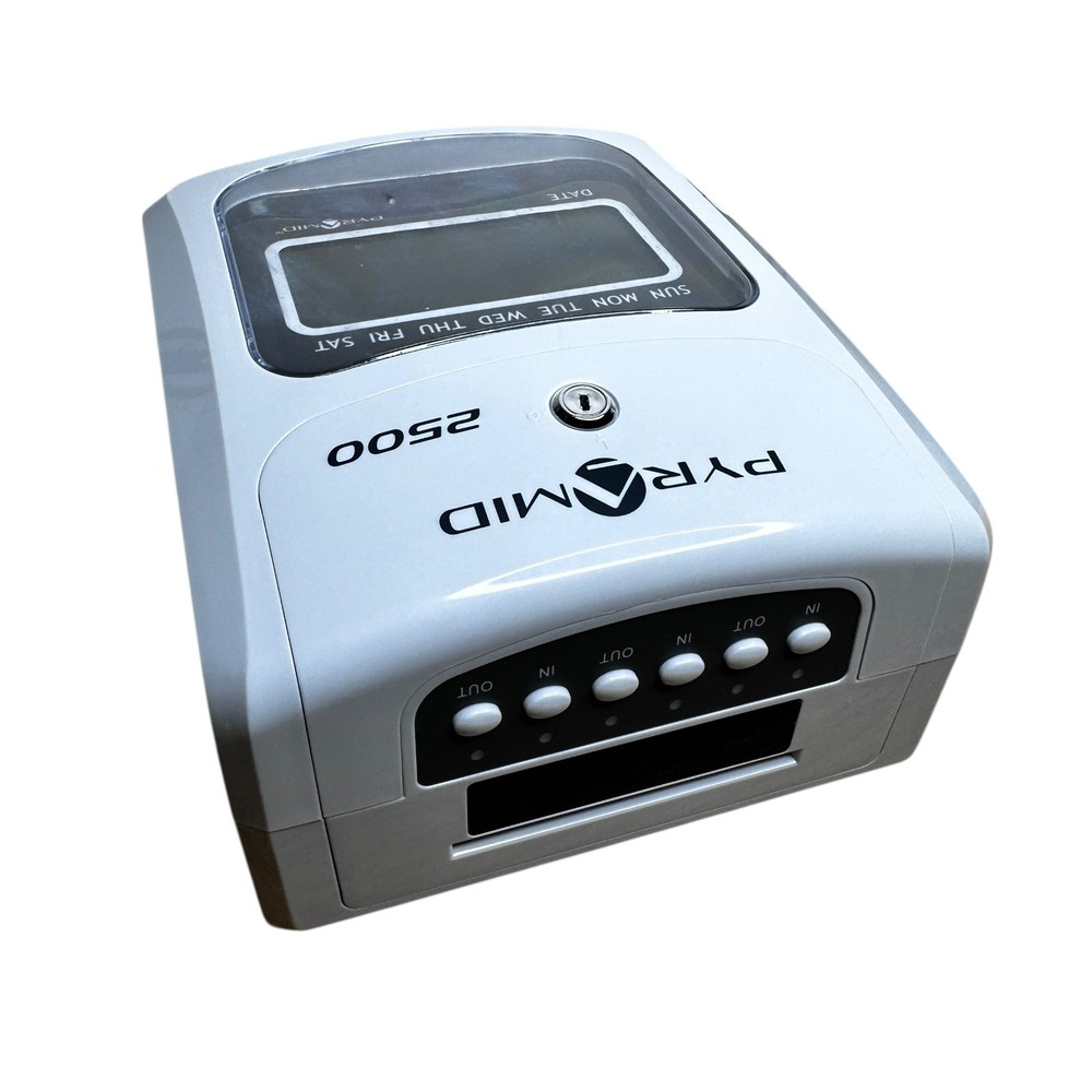 Pyramid Time Systems 2500 Employee Time Clock Punch Card Machine – Open Box