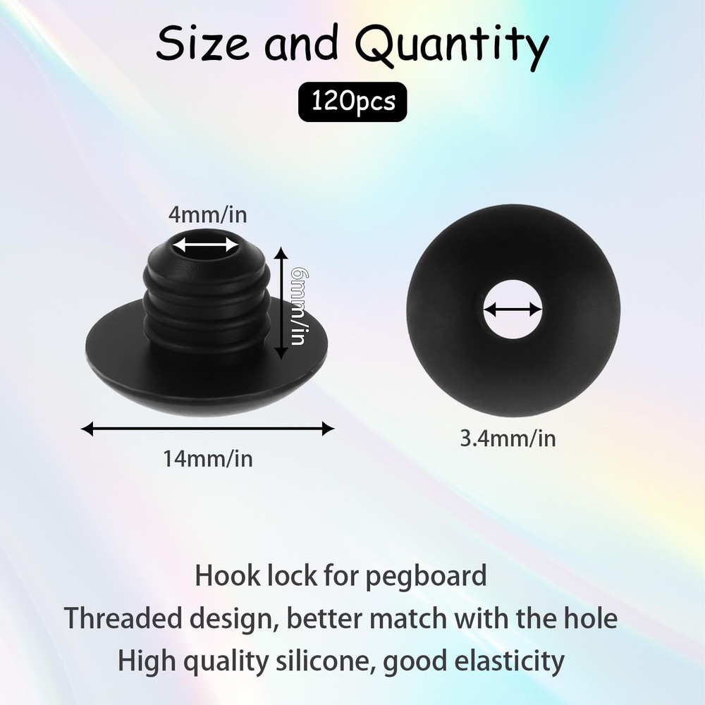 120 Pcs Pegboard Accessories, Pegboard Hook Locks Peg Board Hooks Accessories...