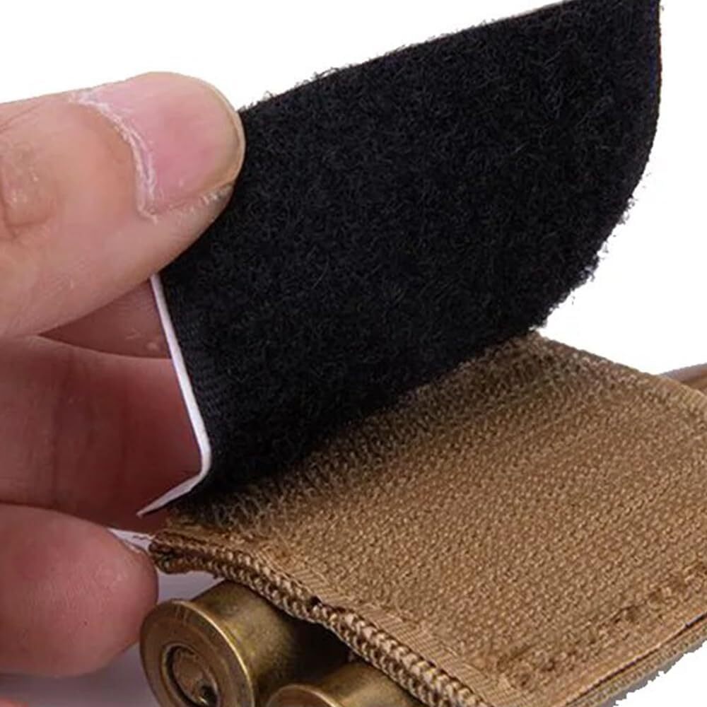 2X Tactical Patch 2 Round Ammo Holder Adhesive Cartridges Hook Loop Bullet Pouch