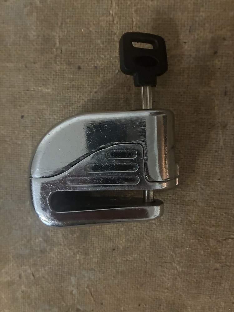 CHROME MOTORCYCLE DISC BRAKE LOCK WITH ONE KEY