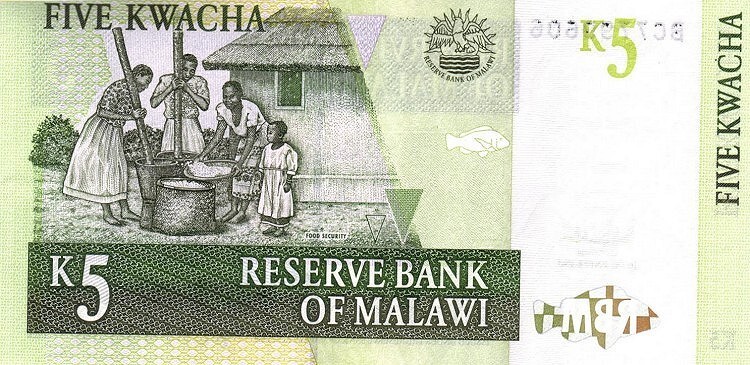 Malawi 5 Kwacha 2005 Pick 36 UNC