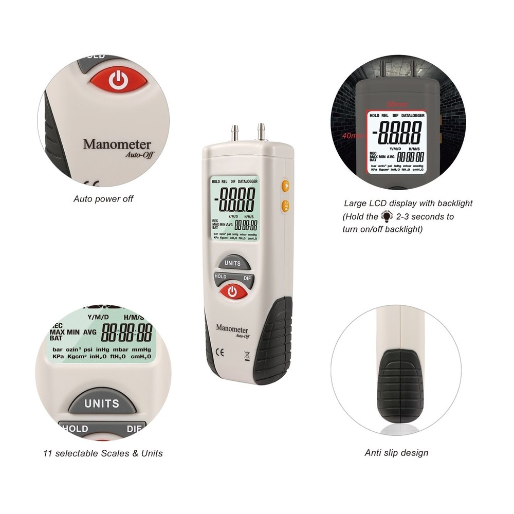 Multi-Application Digital Manometer, Easy Operation