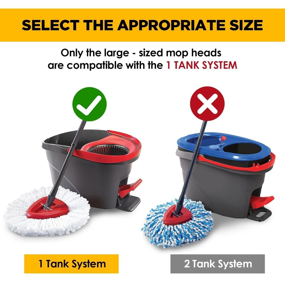 6 Pack Mop Head Replacement For Ocedar Spin Refills Microfiber Washable