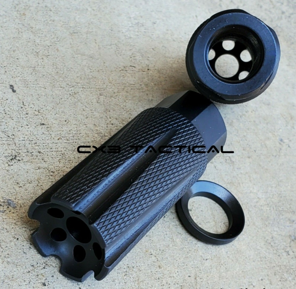 .17 HMR Muzzle Brake 1/2-28 TPI Linear Compensator Knurled Muzzle Brake 17HMR