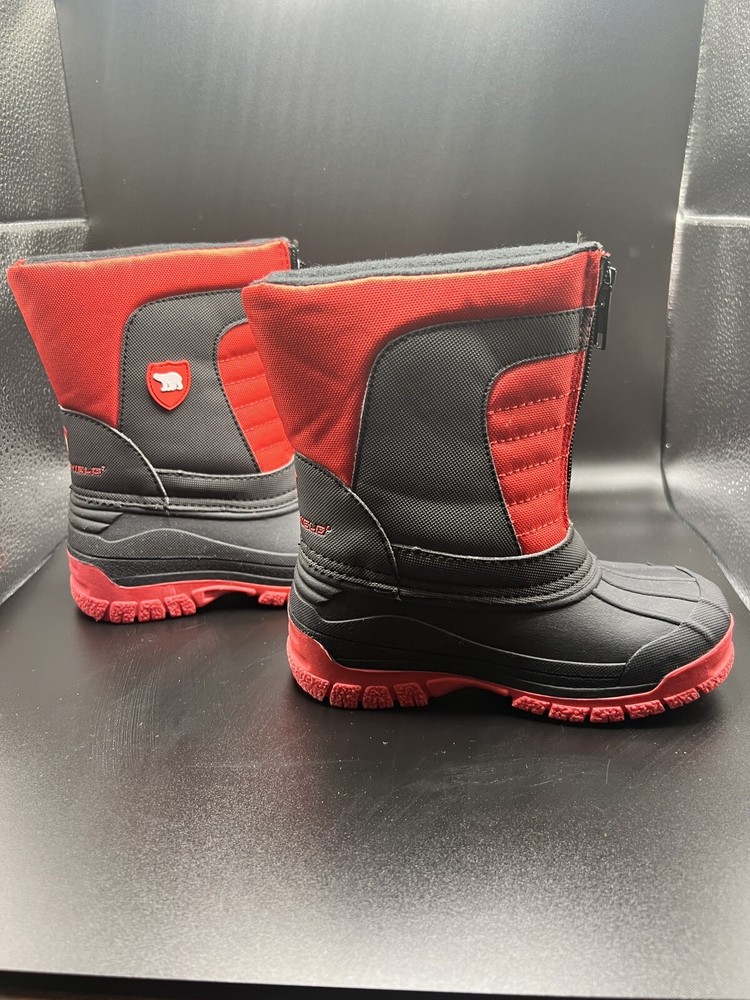 Arctic Shield Red And Black Boys Size 9 Boots Ex Condition Pre-owned 