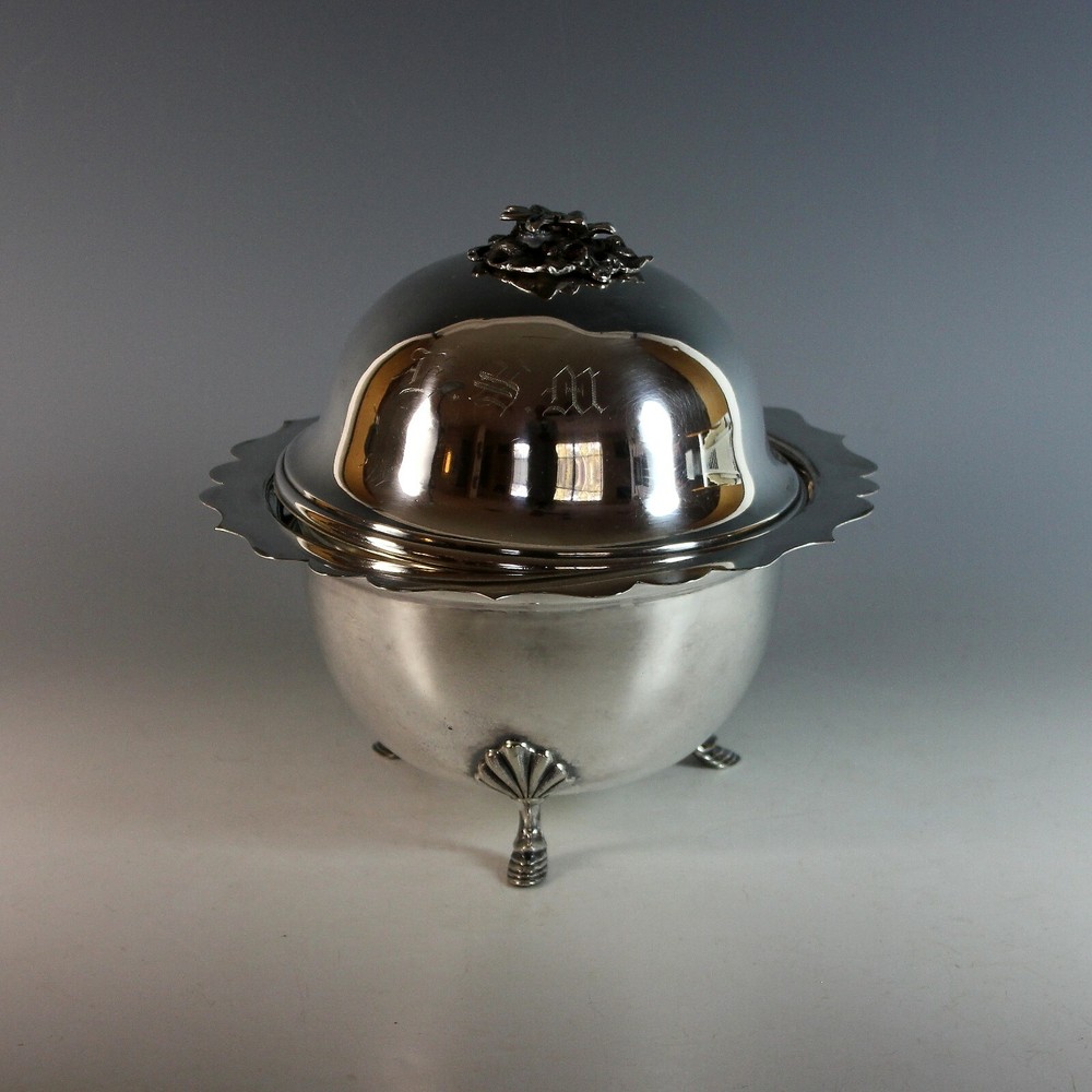 Antique Walker & Hall Silverplate Serving Dish Elkington Top Silver plate