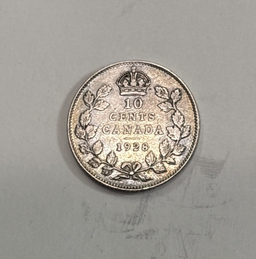 1928 Canada Silver! 10 Cents! ENN Coins