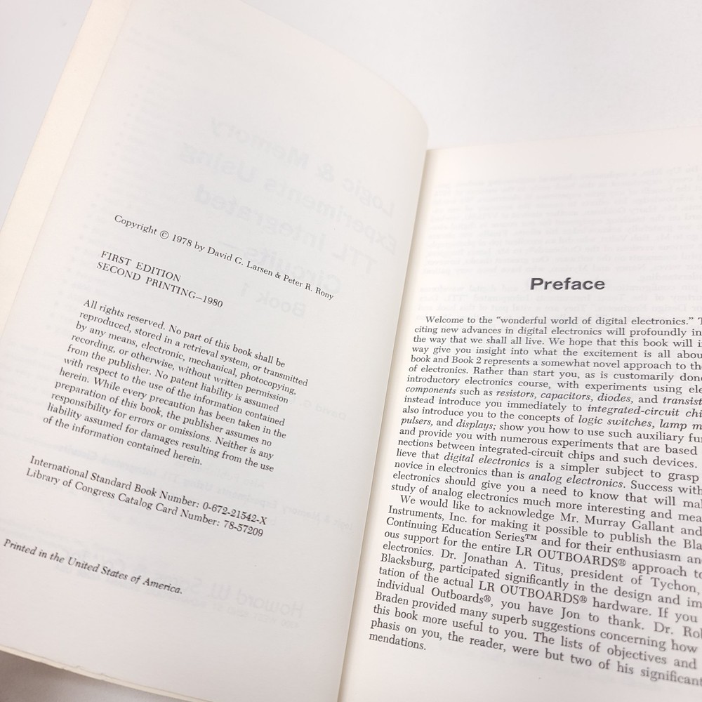 Blacksburg Logic & Memory Experiments Using TTL ICs Book 1