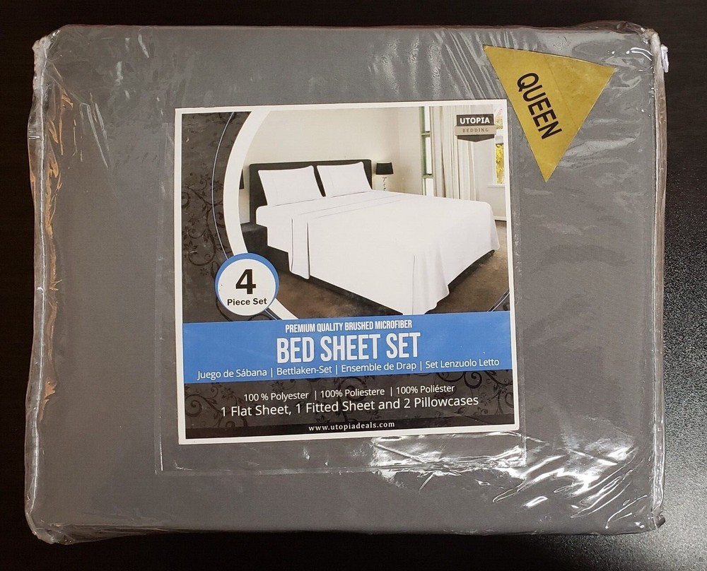 Queen - Utopia Bedding Bed Sheet Set - 4 Piece Bedding - Brushed Microfiber NEW