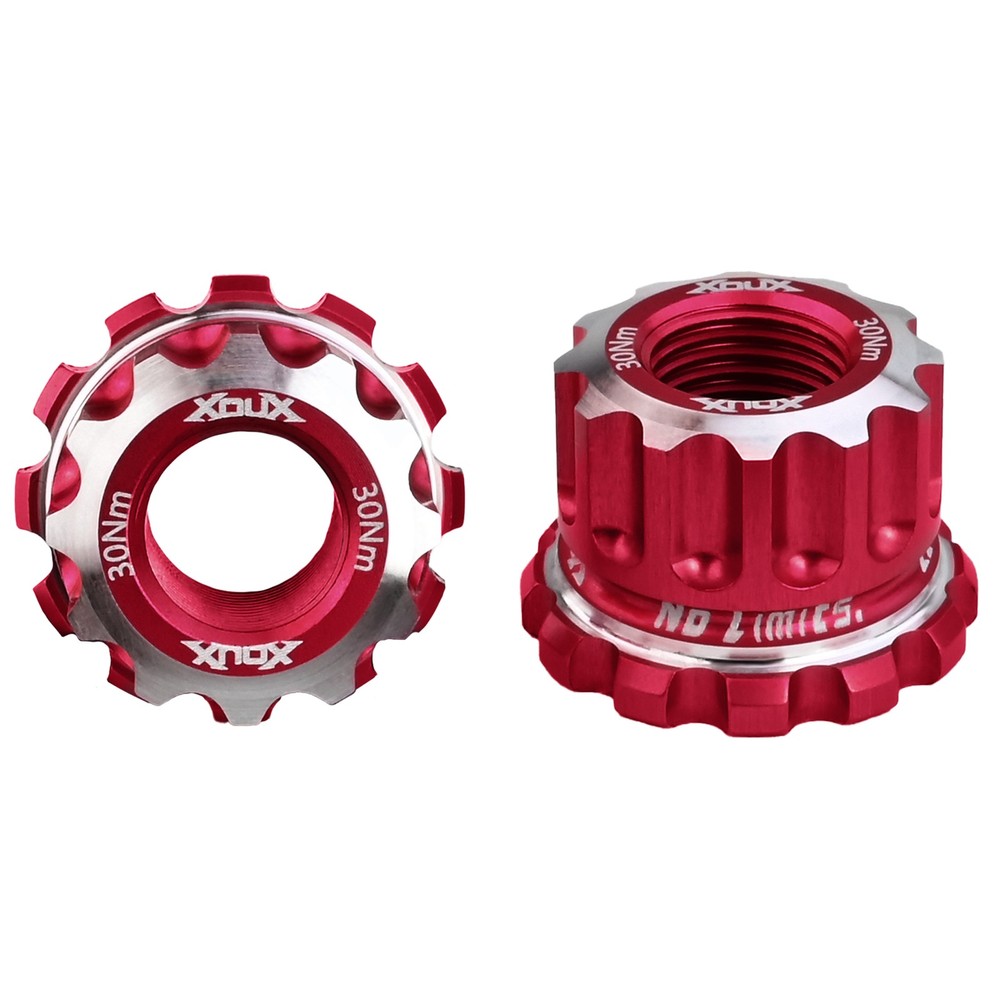 XOUX AX-A BMX Axle Nuts 10MM, Red