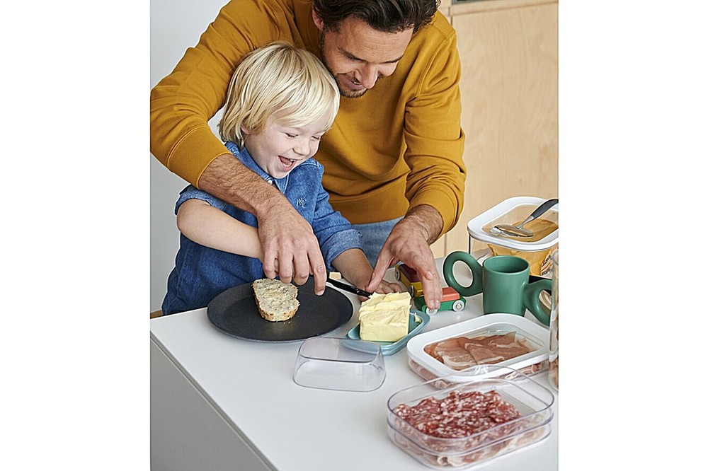 Modula Rounded Stackable Food Storage | 3 Compartments with 1 Universal Trans...