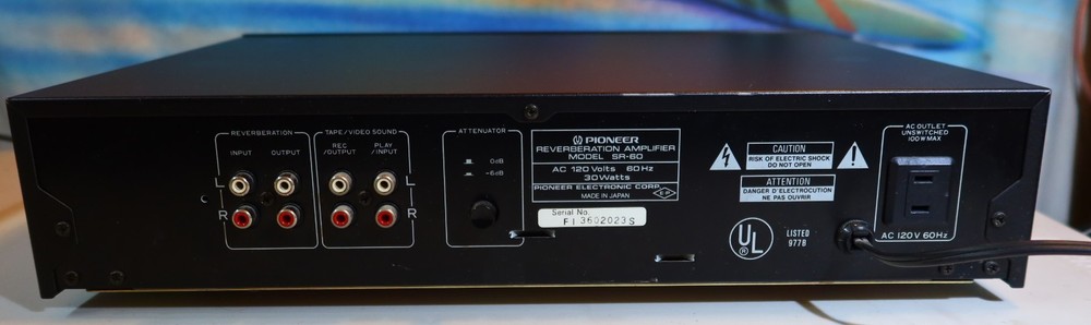 Pioneer SR 60 Reverberation Amplifier