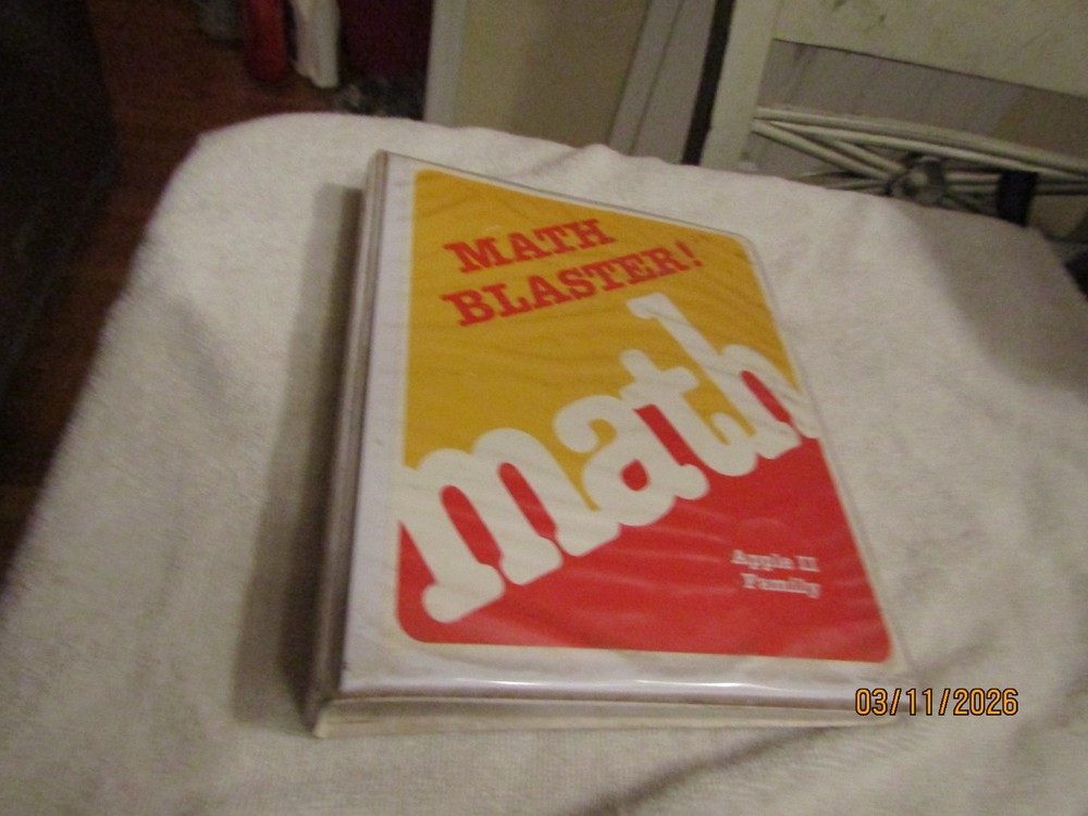 Davidson Apple II II+ 11e 1983 Math Blaster Computer Game with Both Discs Manual