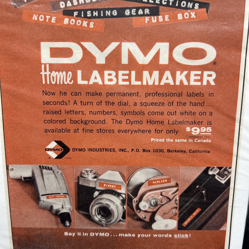 Vintage DYMO Labelmaker Paper Advertisement